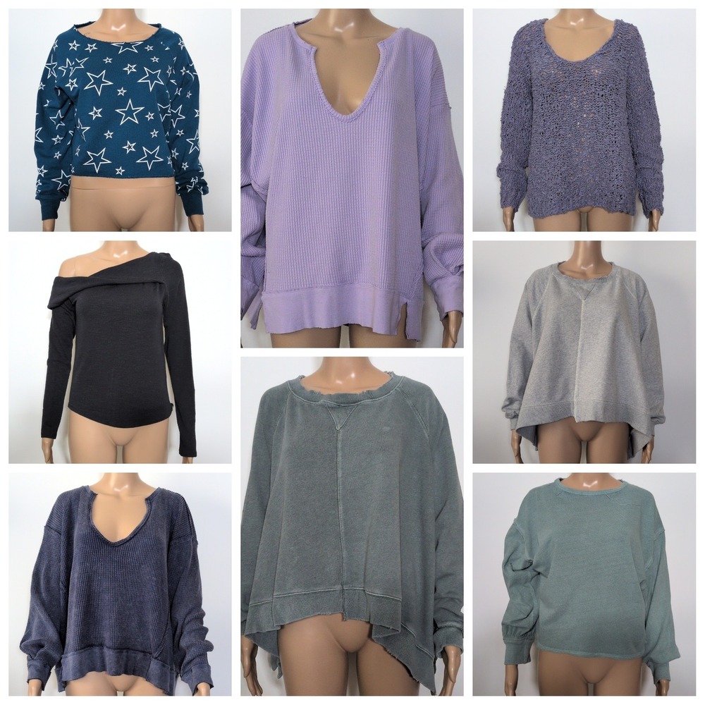 Free People We The Free Wildfox Top Bundle Lot of 8 S M Waffle Knit Star Tops